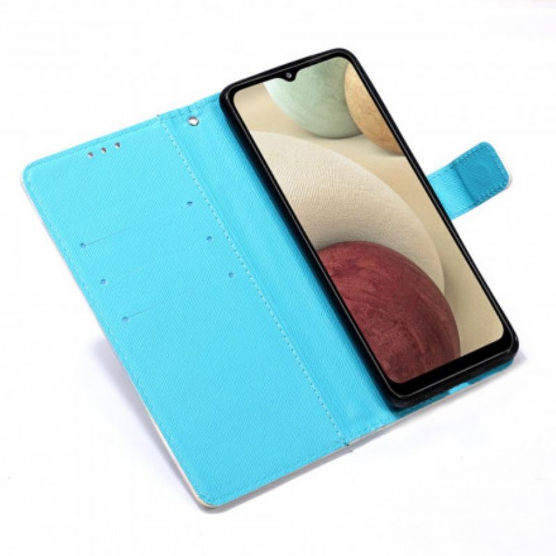 Capa Flip Para Samsung Galaxy M12 / A12 Apanhador De Sonhos Pastel