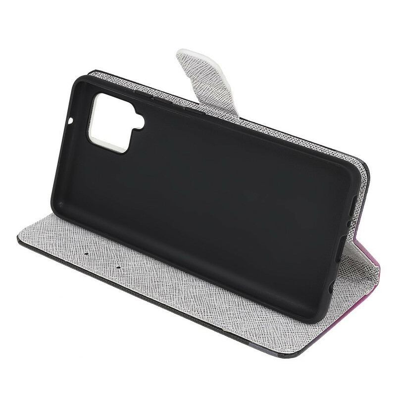 Capa Flip Para Samsung Galaxy M12 / A12 De Cordão Borboletas Strappy Diamond