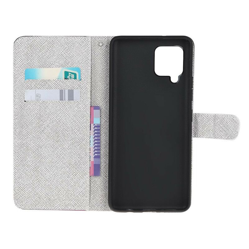 Capa Flip Para Samsung Galaxy M12 / A12 De Cordão Borboletas Strappy Diamond