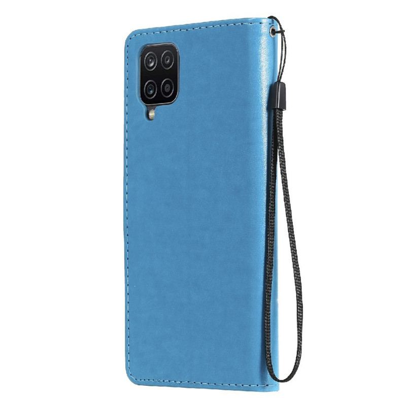 Capa Flip Para Samsung Galaxy M12 / A12 De Cordão Gato E Abelha Com Cordão