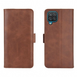 Capa Flip Para Samsung Galaxy M12 / A12 De Couro Aba Dupla