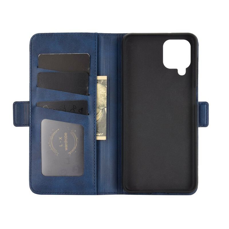 Capa Flip Para Samsung Galaxy M12 / A12 De Couro Aba Dupla