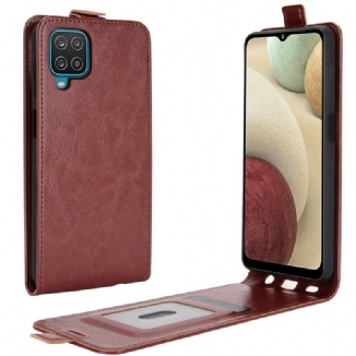 Capa Flip Para Samsung Galaxy M12 / A12 De Couro Aba Vertical Efeito Couro