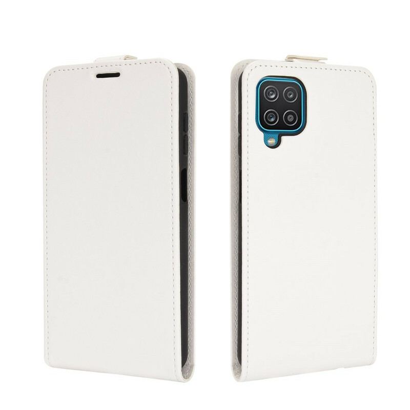 Capa Flip Para Samsung Galaxy M12 / A12 De Couro Aba Vertical Efeito Couro