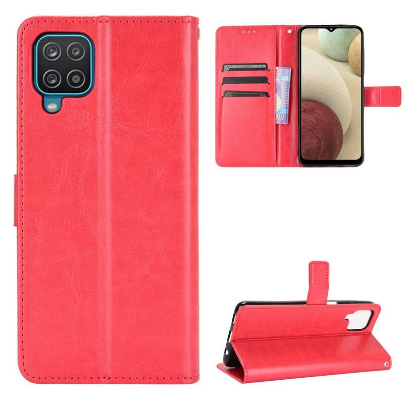 Capa Flip Para Samsung Galaxy M12 / A12 Couro Falso Chamativo