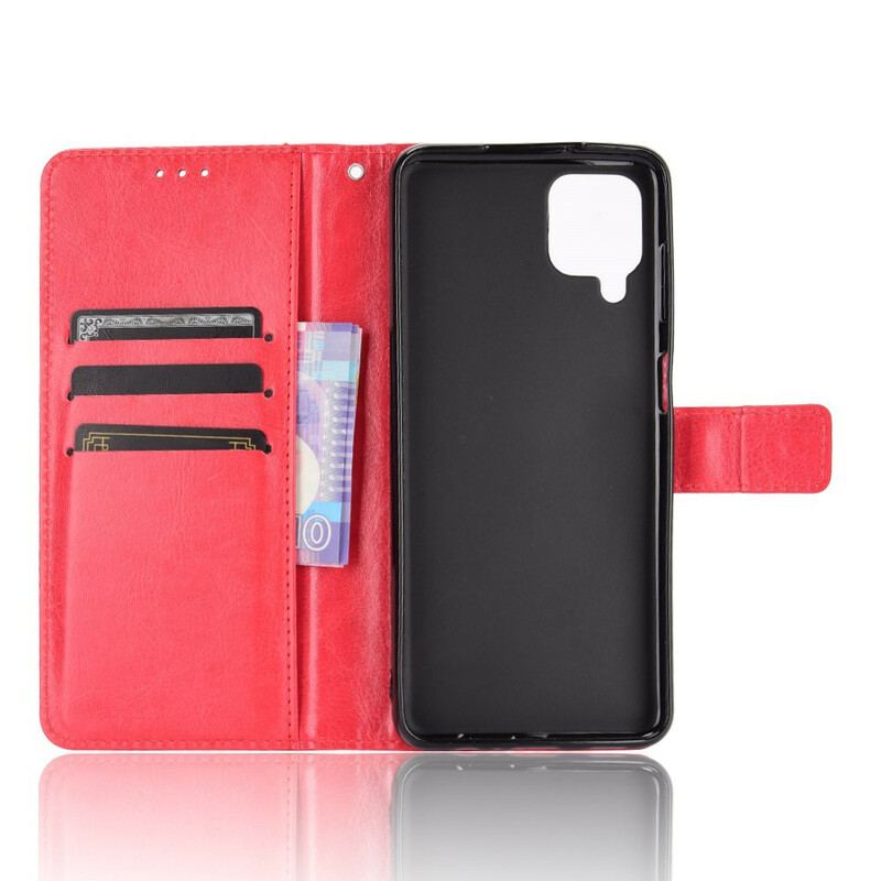 Capa Flip Para Samsung Galaxy M12 / A12 Couro Falso Chamativo