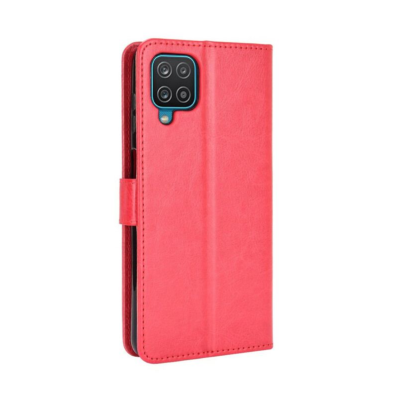 Capa Flip Para Samsung Galaxy M12 / A12 Couro Falso Chamativo