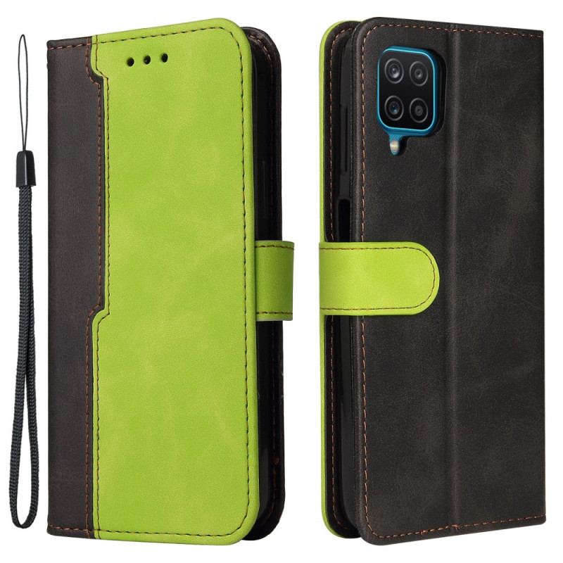 Capa Flip Para Samsung Galaxy M12 / A12 Dois Tons