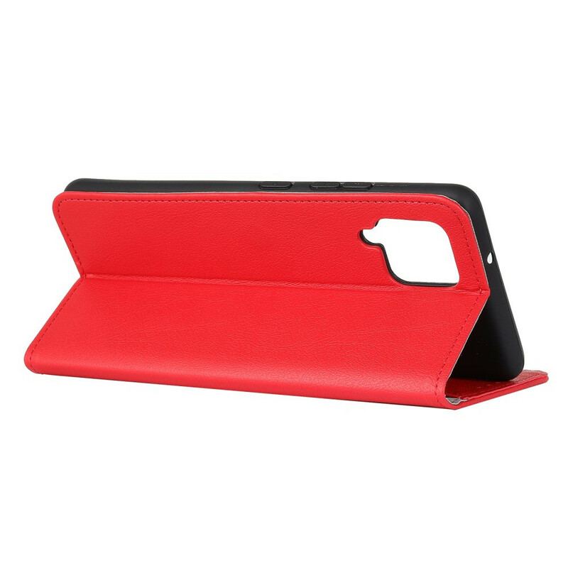 Capa Flip Para Samsung Galaxy M12 / A12 Efeito Couro Clássico