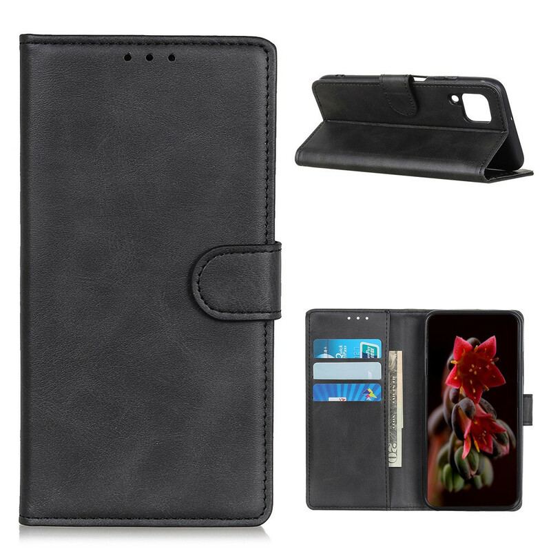 Capa Flip Para Samsung Galaxy M12 / A12 Efeito De Couro Fosco Retrô