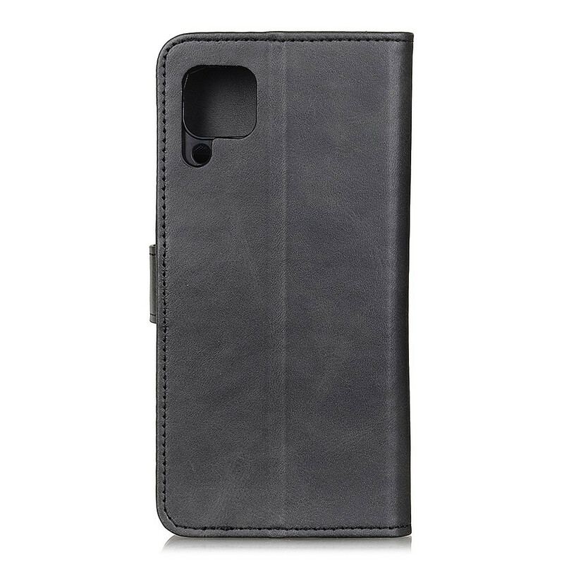 Capa Flip Para Samsung Galaxy M12 / A12 Efeito De Couro Fosco Retrô