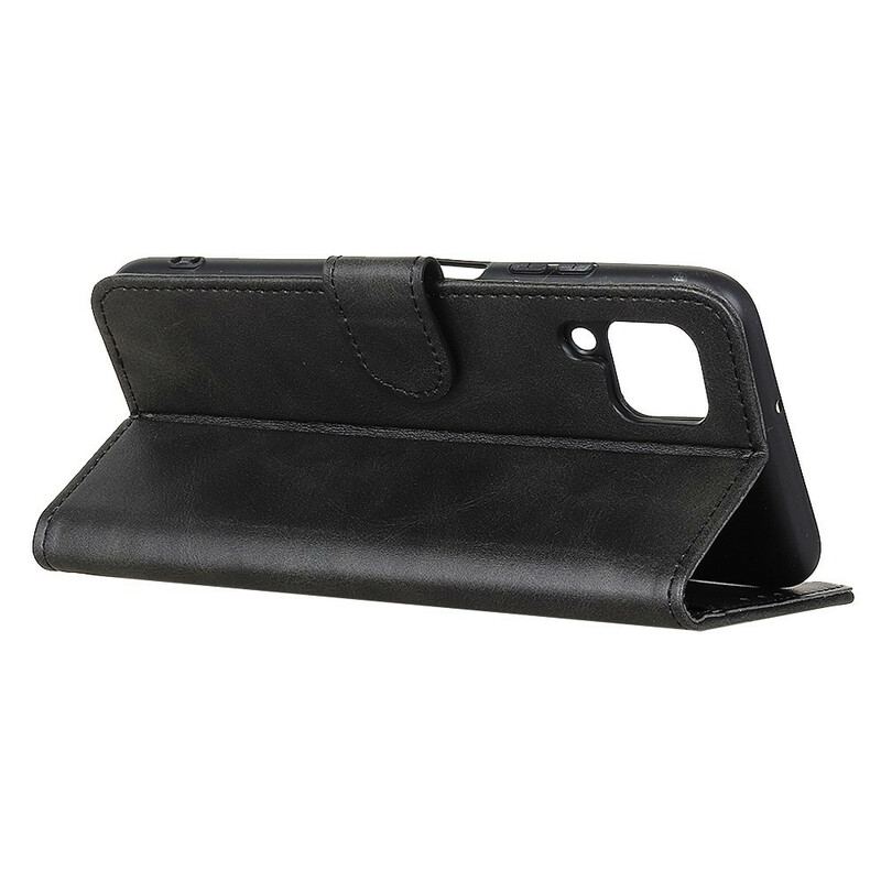 Capa Flip Para Samsung Galaxy M12 / A12 Efeito De Couro Fosco Retrô