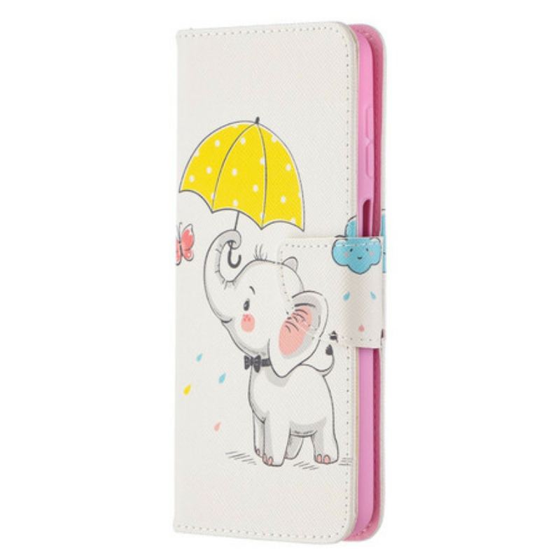 Capa Flip Para Samsung Galaxy M12 / A12 Elefante Bébé