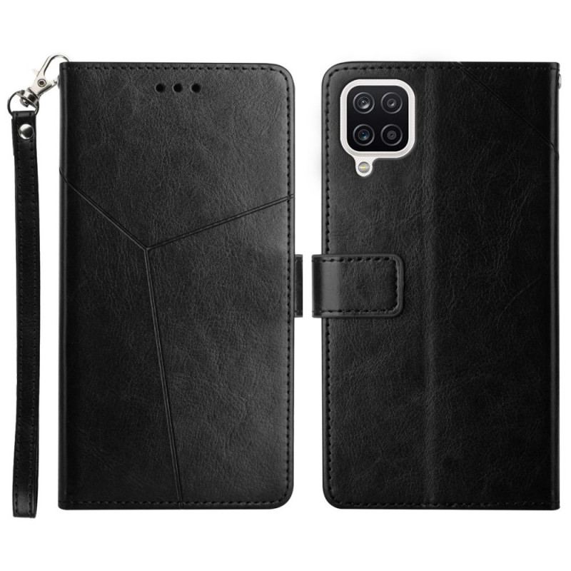 Capa Flip Para Samsung Galaxy M12 / A12 Estilo Couro Geo Y Design