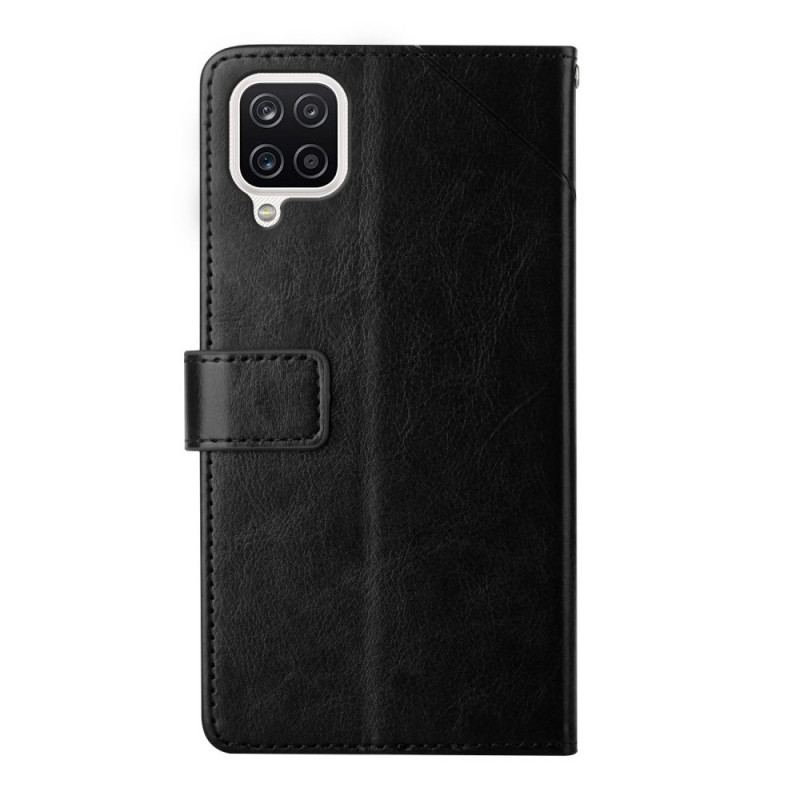 Capa Flip Para Samsung Galaxy M12 / A12 Estilo Couro Geo Y Design