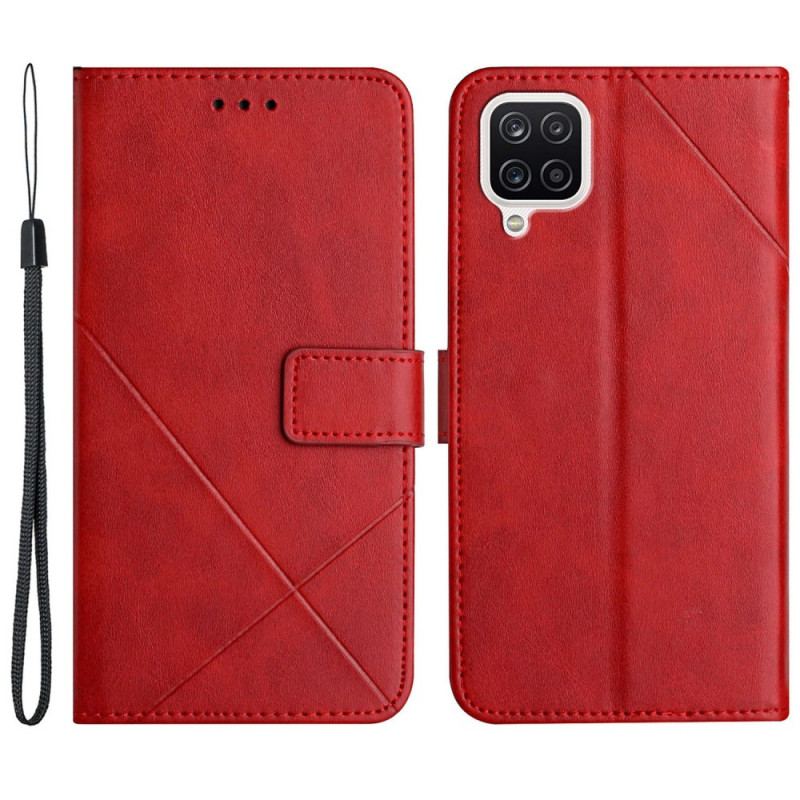 Capa Flip Para Samsung Galaxy M12 / A12 Estilo X Design Geo Couro