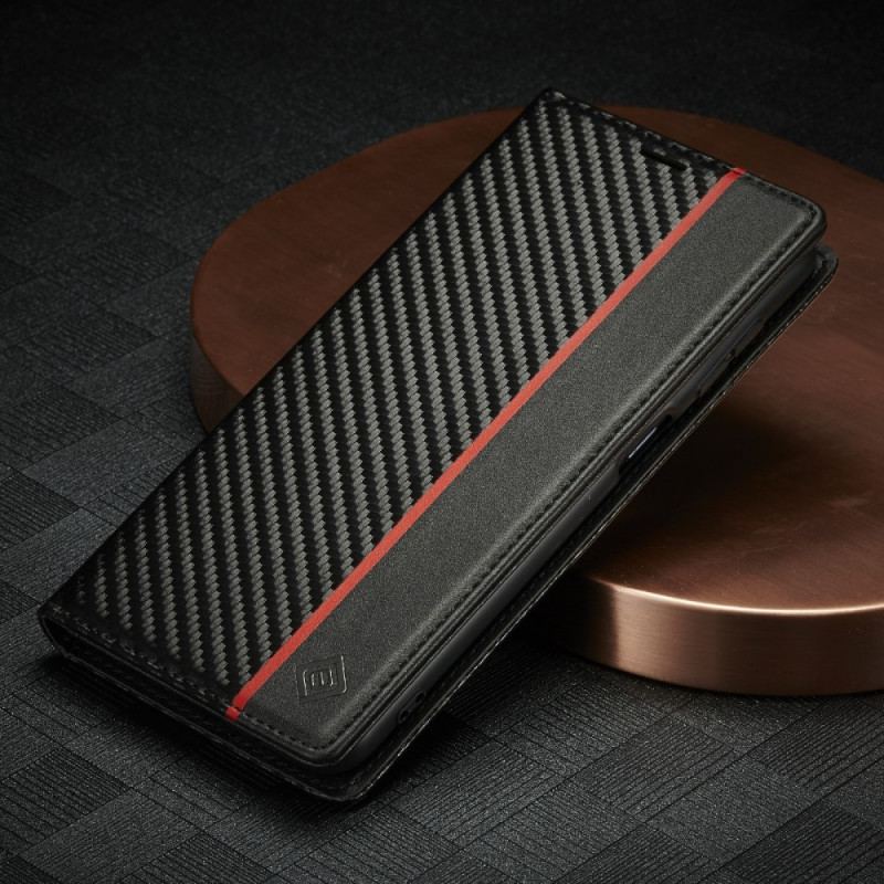 Capa Flip Para Samsung Galaxy M12 / A12 Fibra De Carbono Lc.imeeke