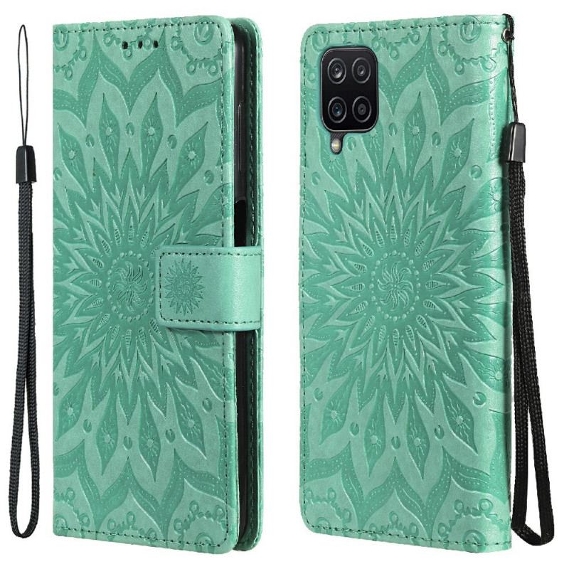 Capa Flip Para Samsung Galaxy M12 / A12 Flor Do Sol