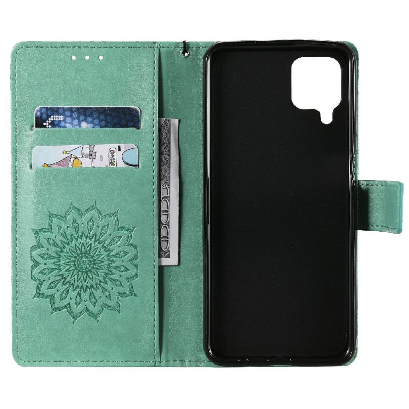 Capa Flip Para Samsung Galaxy M12 / A12 Flor Do Sol