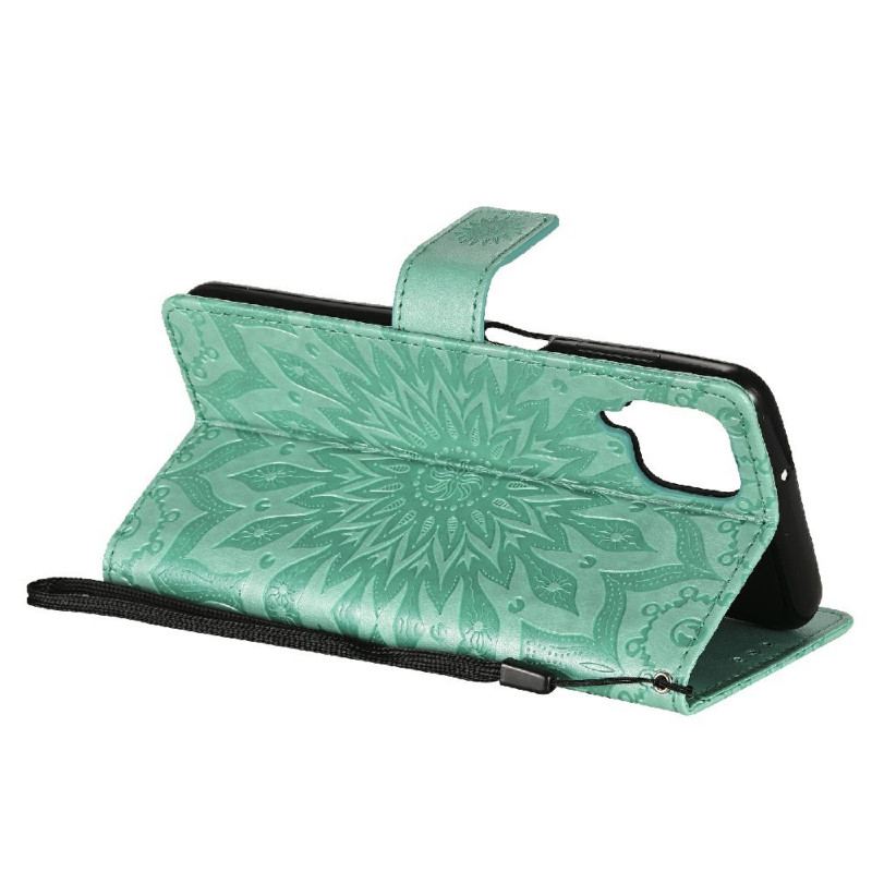 Capa Flip Para Samsung Galaxy M12 / A12 Flor Do Sol