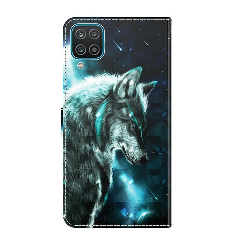 Capa Flip Para Samsung Galaxy M12 / A12 Lobo Majestoso