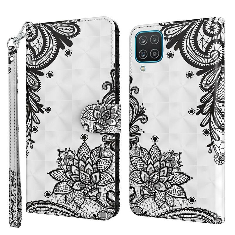 Capa Flip Para Samsung Galaxy M12 / A12 Renda Chique