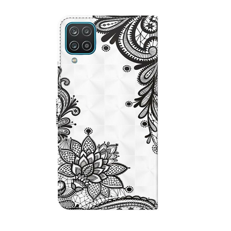 Capa Flip Para Samsung Galaxy M12 / A12 Renda Chique