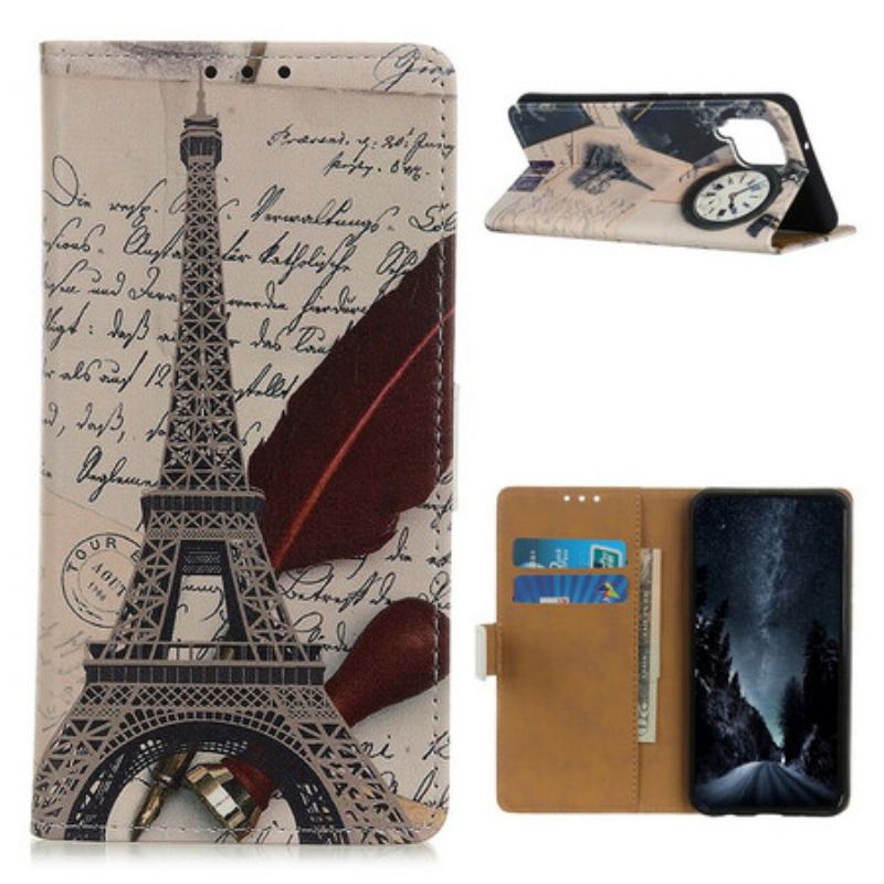 Capa Flip Para Samsung Galaxy M12 / A12 Torre Eiffel Do Poeta