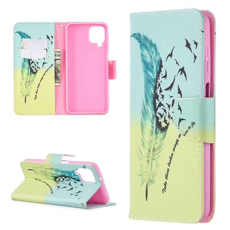 Capa Folio Para Samsung Galaxy M12 / A12 Aprender A Voar