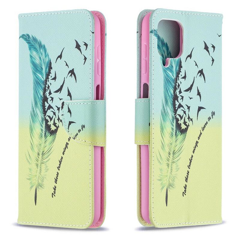 Capa Folio Para Samsung Galaxy M12 / A12 Aprender A Voar