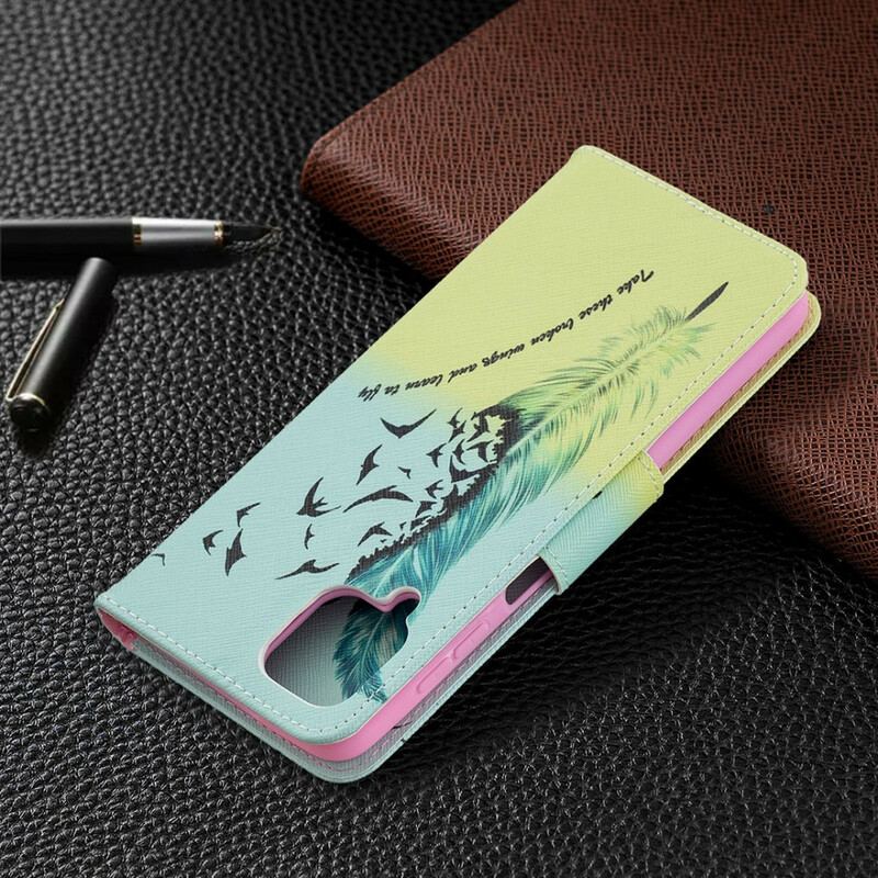 Capa Folio Para Samsung Galaxy M12 / A12 Aprender A Voar