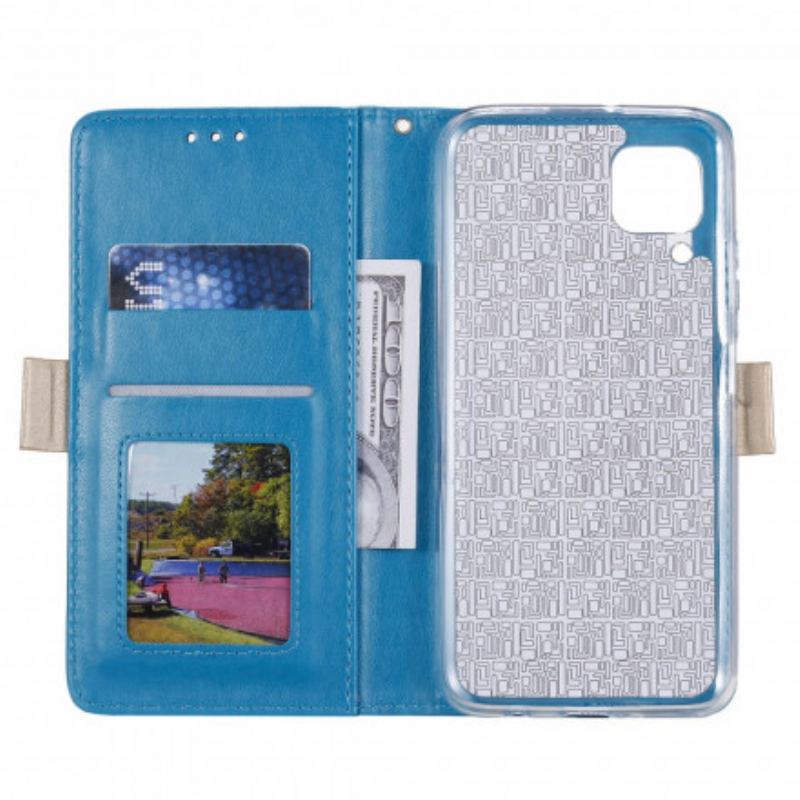 Capa Folio Para Samsung Galaxy M12 / A12 De Cordão Bolsa De Moedas Com Alça De Renda