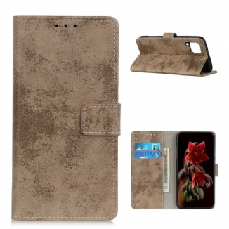 Capa Folio Para Samsung Galaxy M12 / A12 Couro Falso Vintage