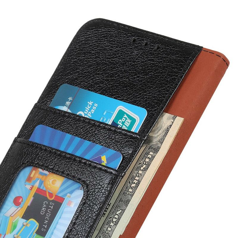 Capa Folio Para Samsung Galaxy M12 / A12 Couro Napa Rachado