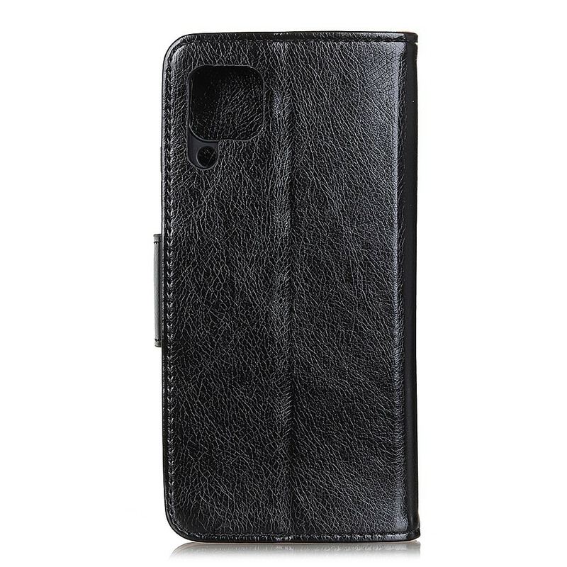 Capa Folio Para Samsung Galaxy M12 / A12 Couro Napa Rachado