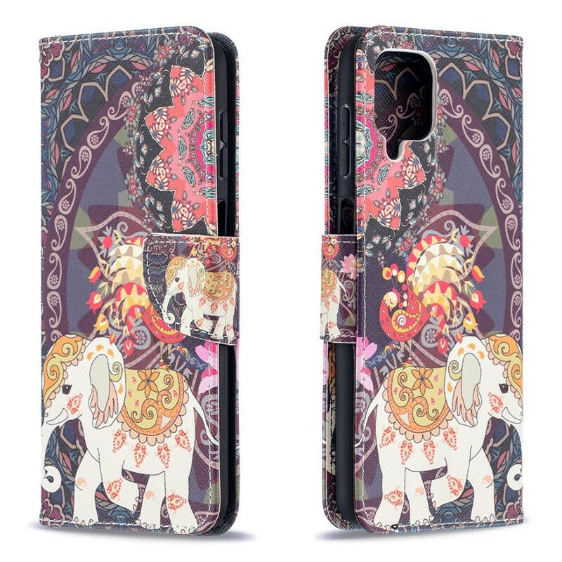 Capa Folio Para Samsung Galaxy M12 / A12 Elefante Indiano