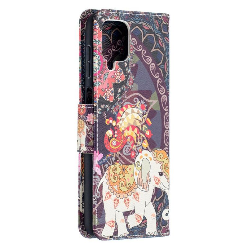 Capa Folio Para Samsung Galaxy M12 / A12 Elefante Indiano