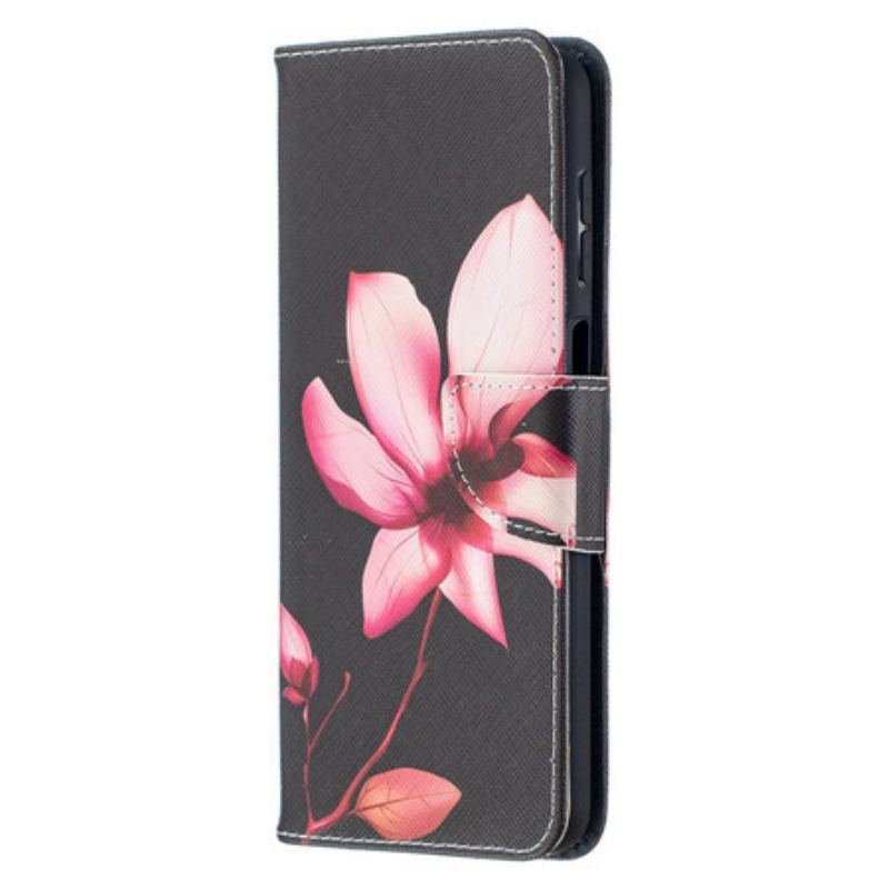 Capa Folio Para Samsung Galaxy M12 / A12 Flor Rosa