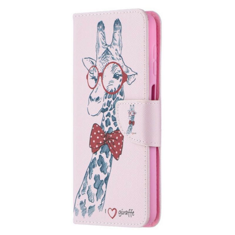 Capa Folio Para Samsung Galaxy M12 / A12 Girafa Inteligente