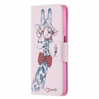 Capa Folio Para Samsung Galaxy M12 / A12 Girafa Inteligente