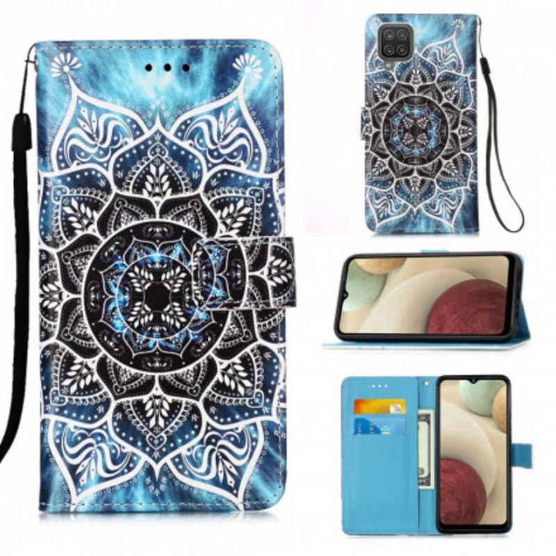 Capa Folio Para Samsung Galaxy M12 / A12 Mandala No Céu