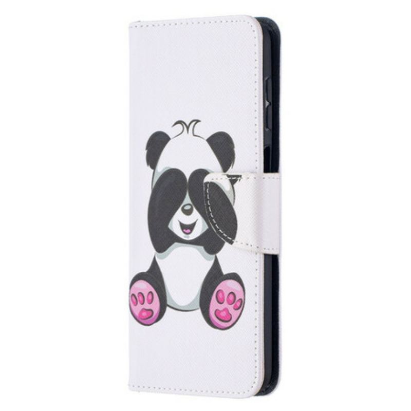 Capa Folio Para Samsung Galaxy M12 / A12 Panda Divertido