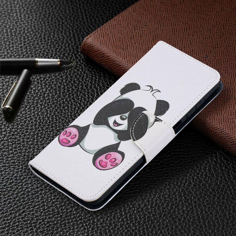 Capa Folio Para Samsung Galaxy M12 / A12 Panda Divertido