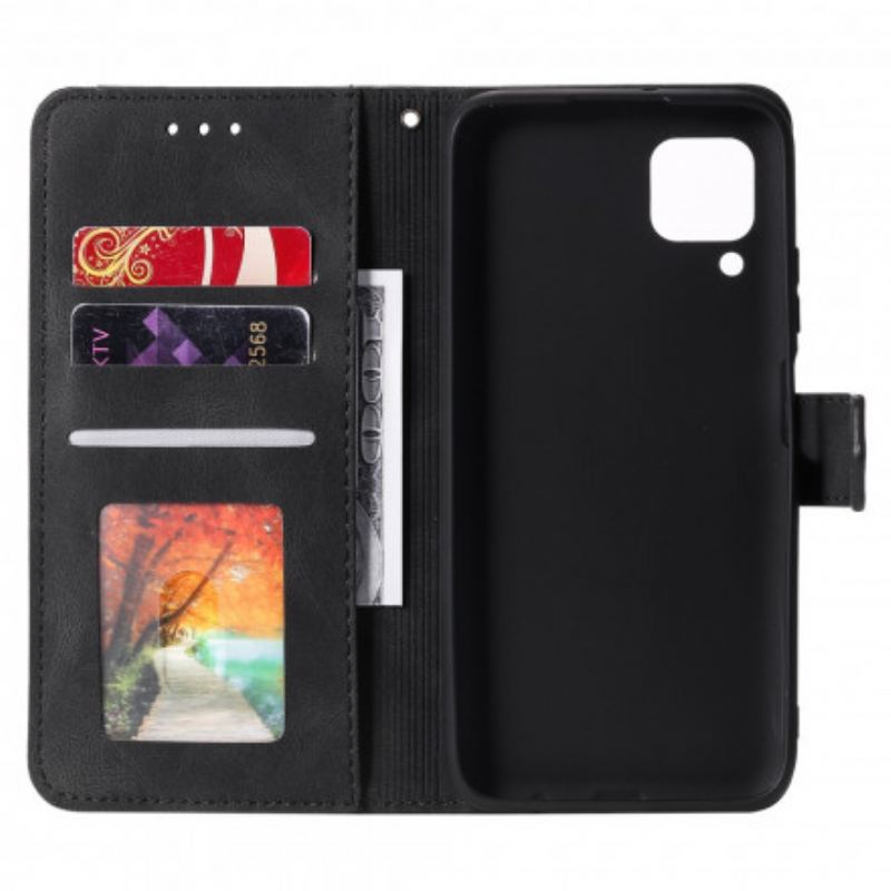 Capa Folio Para Samsung Galaxy M12 / A12 Rebites Bicolores De Couro Falso