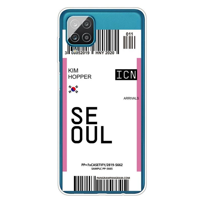 Capa Para Samsung Galaxy M12 / A12 Cartão De Embarque Em Seul