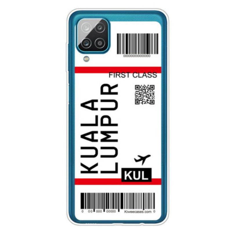 Capa Para Samsung Galaxy M12 / A12 Cartão De Embarque Para Kuala Lumpur