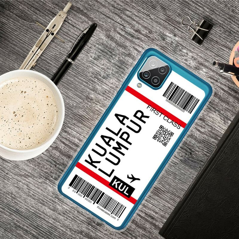 Capa Para Samsung Galaxy M12 / A12 Cartão De Embarque Para Kuala Lumpur