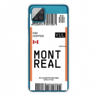 Capa Para Samsung Galaxy M12 / A12 Cartão De Embarque Para Montreal