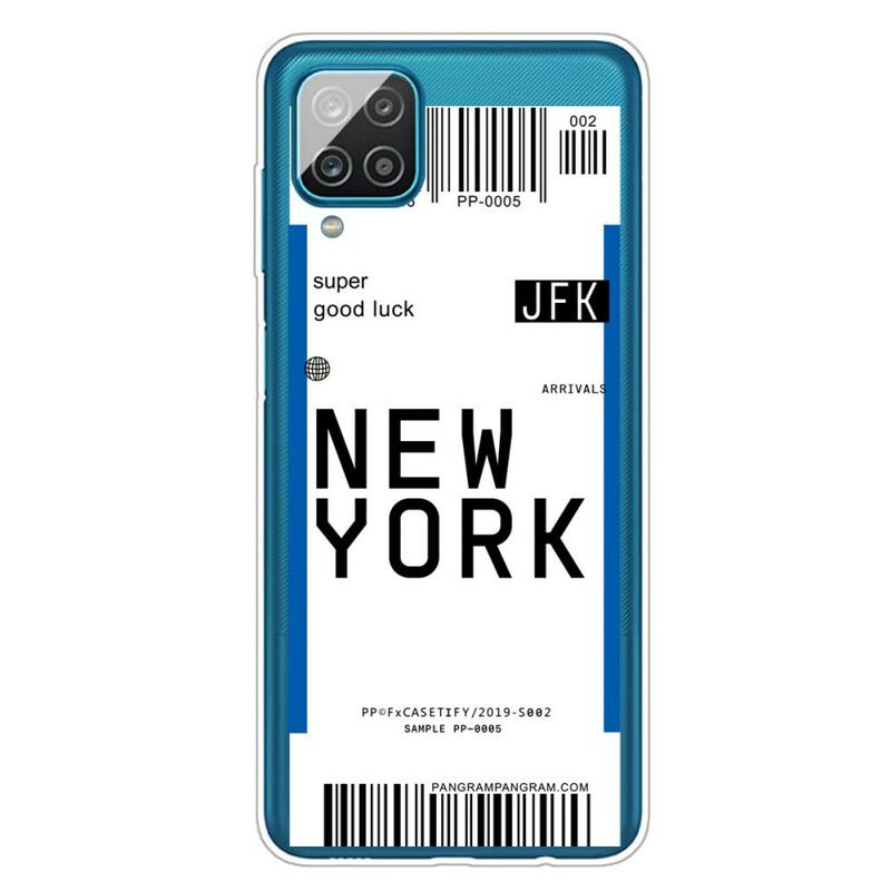 Capa Para Samsung Galaxy M12 / A12 Cartão De Embarque Para Nova York