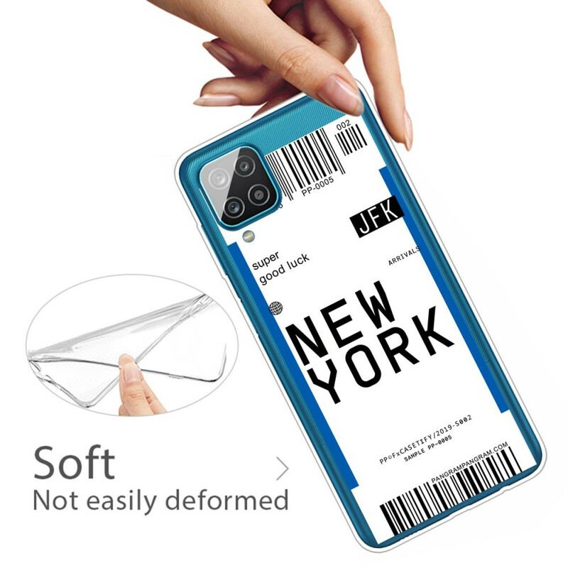 Capa Para Samsung Galaxy M12 / A12 Cartão De Embarque Para Nova York